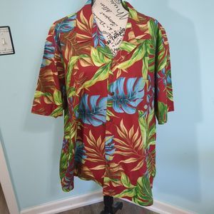 Island Reserve Hawaiian Shirt Mens 2xl Foliage Cotton